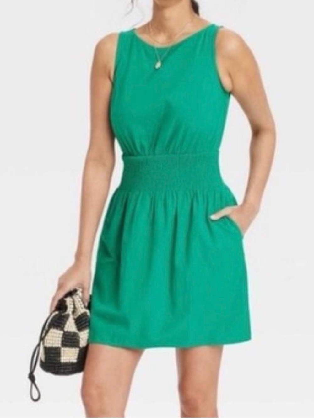 Universal Thread Women's Size Small Green Mini Dress Sun Dress Tie Back